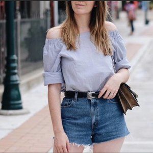 Theory Joscla Mason Off Shoulder Top